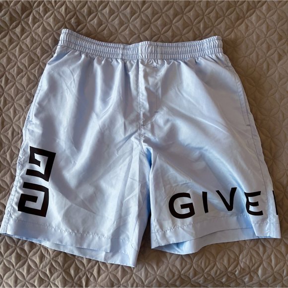 Givenchy Mens 4G Long Small Swim Shorts Baby Blue - Picture 3 of 7